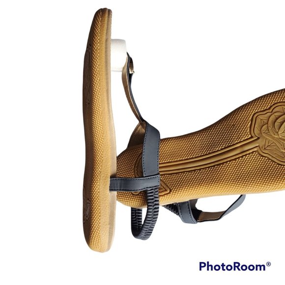 Women's Classic Bohemian Metal Buckle Thong Ankle Sandals Black Size 40 - Picture 5 of 10